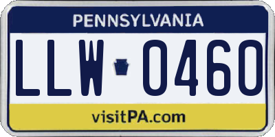 PA license plate LLW0460