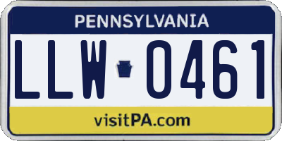 PA license plate LLW0461