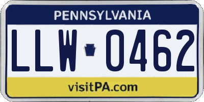 PA license plate LLW0462