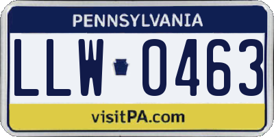 PA license plate LLW0463