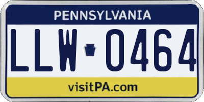 PA license plate LLW0464