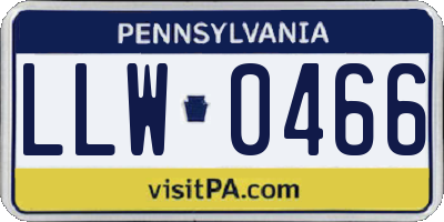 PA license plate LLW0466
