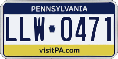 PA license plate LLW0471