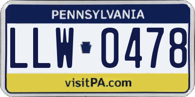 PA license plate LLW0478