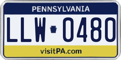 PA license plate LLW0480