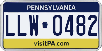 PA license plate LLW0482