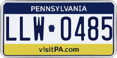 PA license plate LLW0485