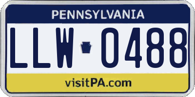 PA license plate LLW0488