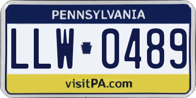 PA license plate LLW0489