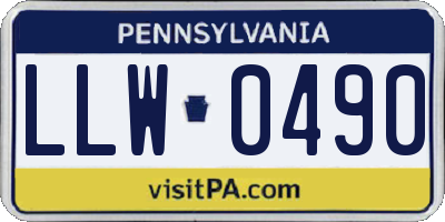 PA license plate LLW0490