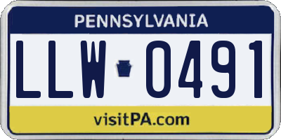 PA license plate LLW0491