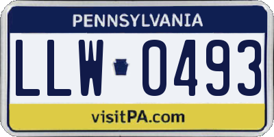 PA license plate LLW0493