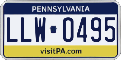 PA license plate LLW0495