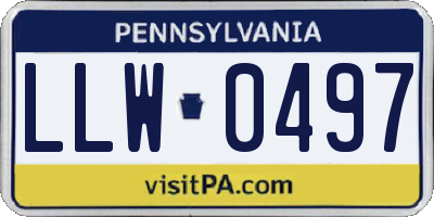 PA license plate LLW0497