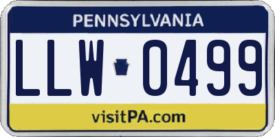 PA license plate LLW0499