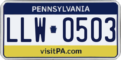 PA license plate LLW0503
