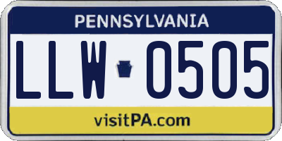 PA license plate LLW0505