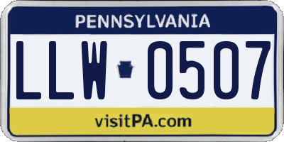 PA license plate LLW0507