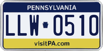 PA license plate LLW0510