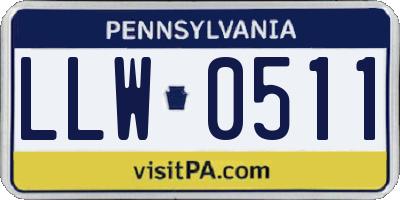 PA license plate LLW0511