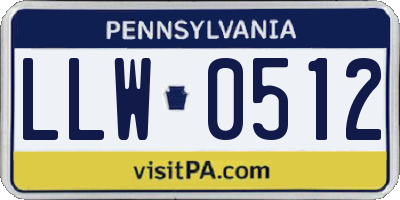 PA license plate LLW0512
