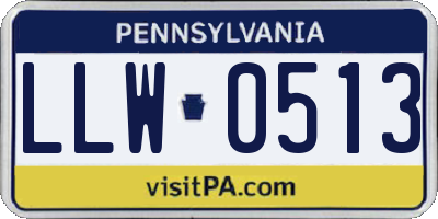 PA license plate LLW0513