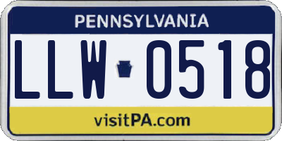 PA license plate LLW0518