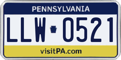 PA license plate LLW0521