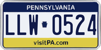 PA license plate LLW0524