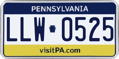 PA license plate LLW0525