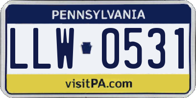 PA license plate LLW0531