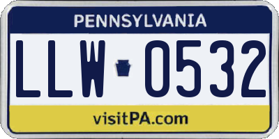 PA license plate LLW0532