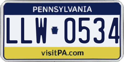 PA license plate LLW0534