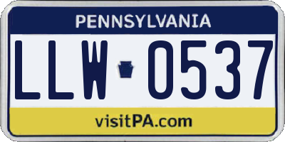 PA license plate LLW0537