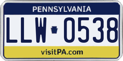 PA license plate LLW0538