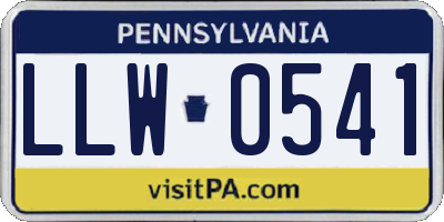 PA license plate LLW0541