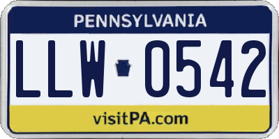 PA license plate LLW0542