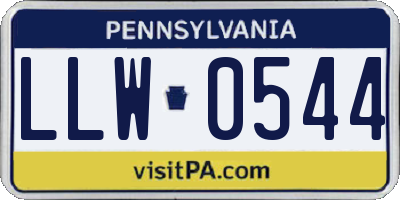 PA license plate LLW0544