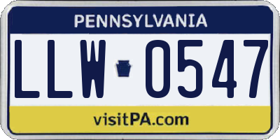 PA license plate LLW0547
