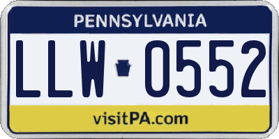 PA license plate LLW0552