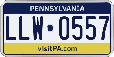 PA license plate LLW0557