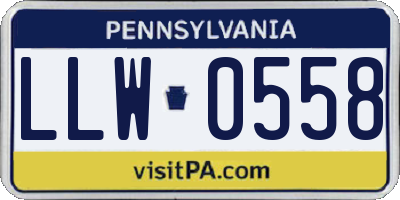 PA license plate LLW0558