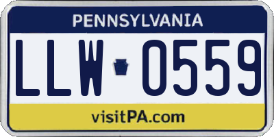 PA license plate LLW0559