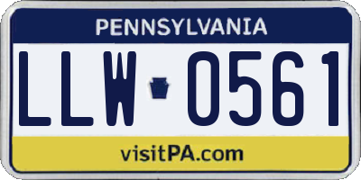 PA license plate LLW0561