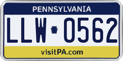 PA license plate LLW0562