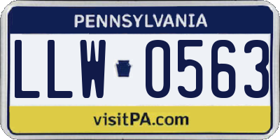 PA license plate LLW0563