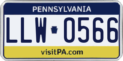 PA license plate LLW0566