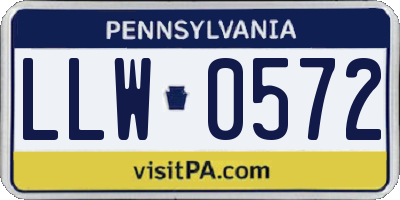 PA license plate LLW0572