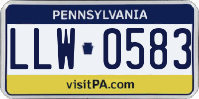 PA license plate LLW0583