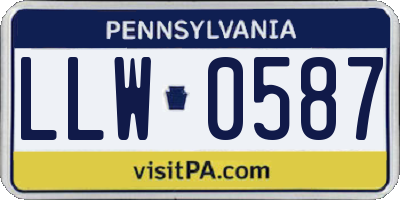 PA license plate LLW0587